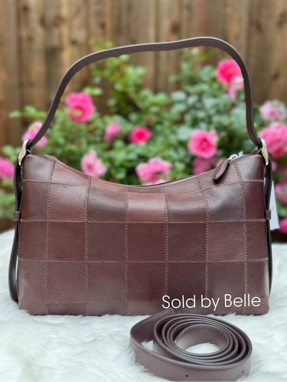 NWT Coachtopia Alter Ego Slouchy Shoulder Checkerboard Maple Medium Bag - Picture 2 of 5